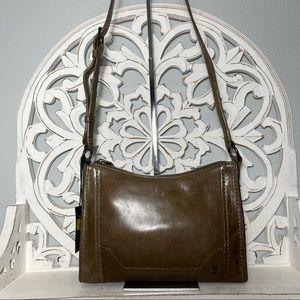 Frye Melissa Zip Crossbody Khaki Italian Leather